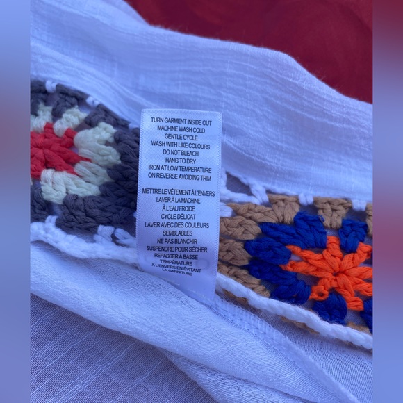 Cleo Multi-Colour Long Crochet Trim Kimono Womens White Size S - Picture 5 of 9